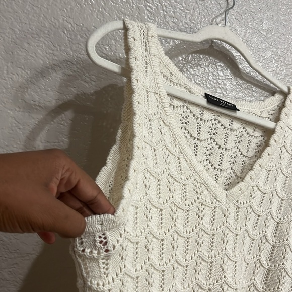 Lane Bryant Sleeveless V-Neck Pointelle Sweater Size 14/16 - Picture 5 of 11